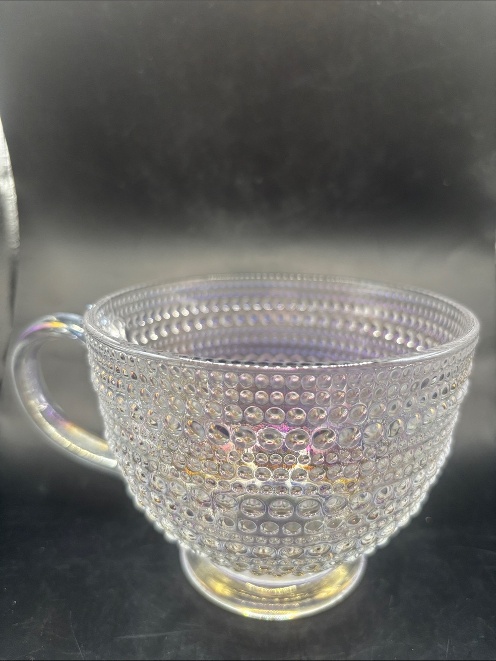 BKLYN Steel Co Dotted Glass Iridescent Hobnail Drink Ware Tea Clear Glass